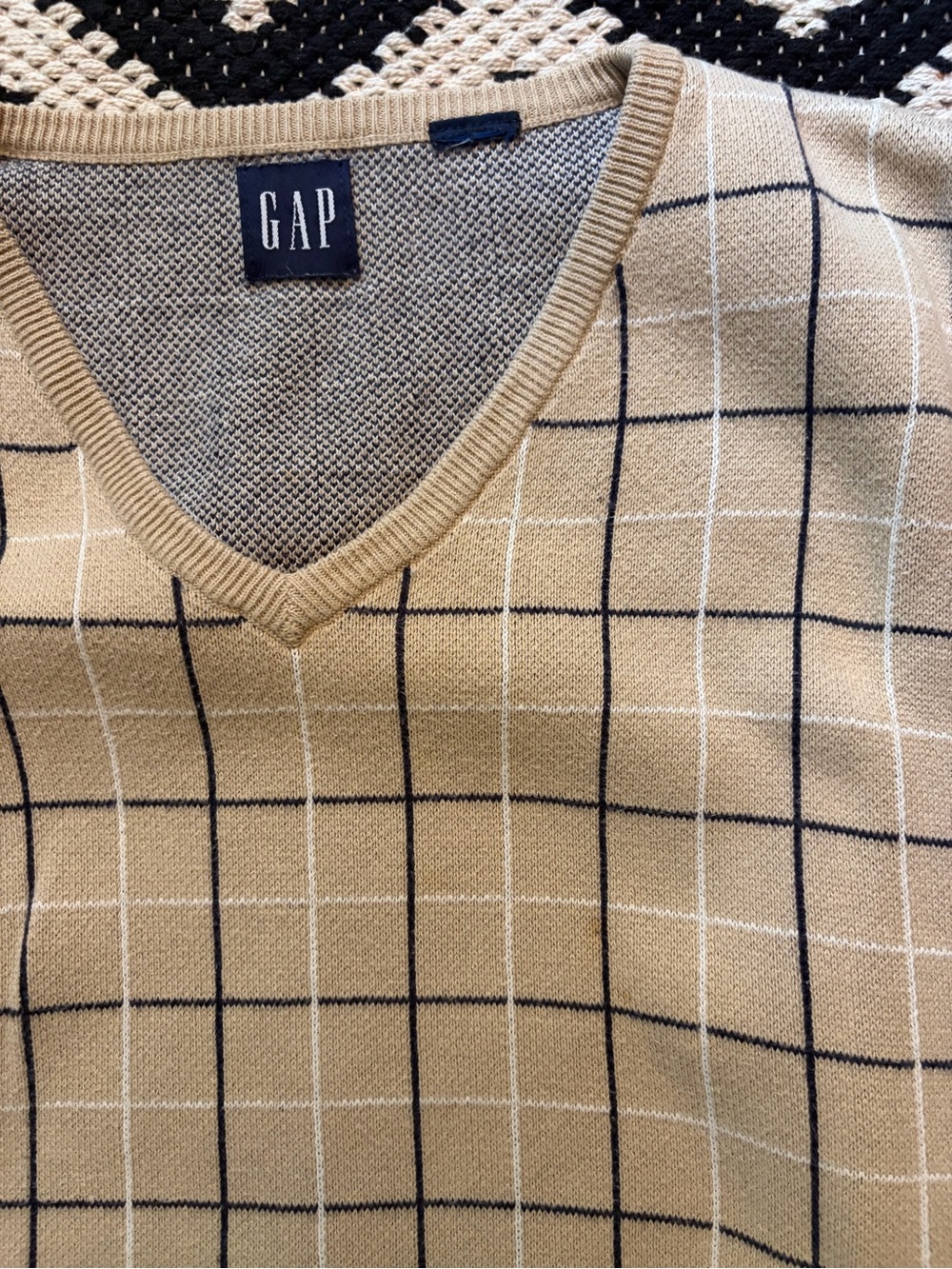Vintage Gap Sweater vest Windowpane Vest Size L